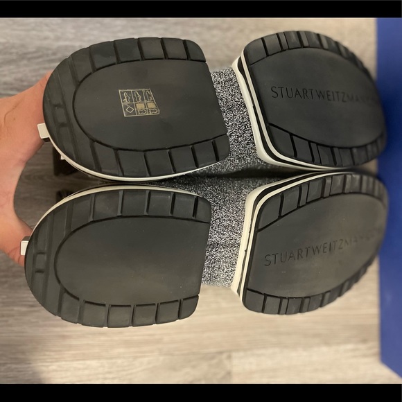 Stuart Weitzman silver sparkly slip on sneaker - Picture 4 of 5